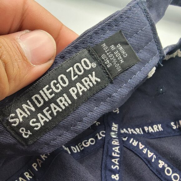 San Diego Zoo Safari Park Dark Blue Animal Hat Cap Casual Comfort Adjustable - Picture 6 of 9